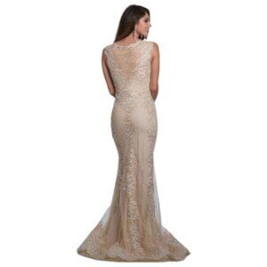 Dave and Johnny 3456 Sheer Lace Mermaid Prom Size 1/2